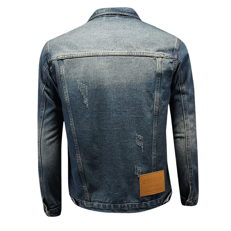 Victor – Long Sleeve Denim Jacket with Classic Collar and Pockets