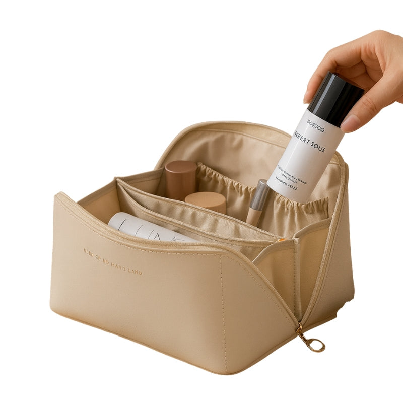 StashEase – Large Capacity Cosmetic Bag with Zippered Pockets