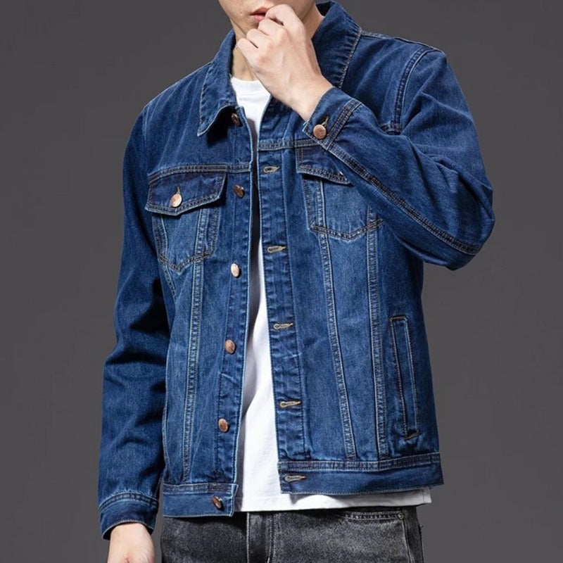 Leon – Long Sleeve Denim Jacket with Buttons and Pockets