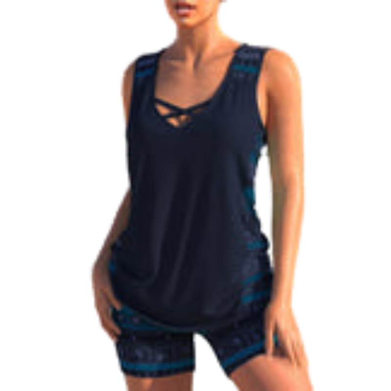 Ariana – Stylish Swimsuit Set with Printed Tankini Top and Sewn-In Cups
