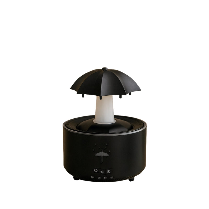 AquaGlow – Rotating Umbrella Humidifier with Colored Night Lights