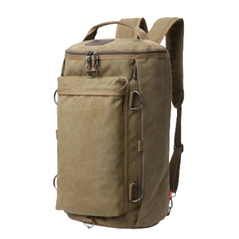 Leontis – Canvas Backpack with Multiple Zippered Pockets and Adjustable Straps