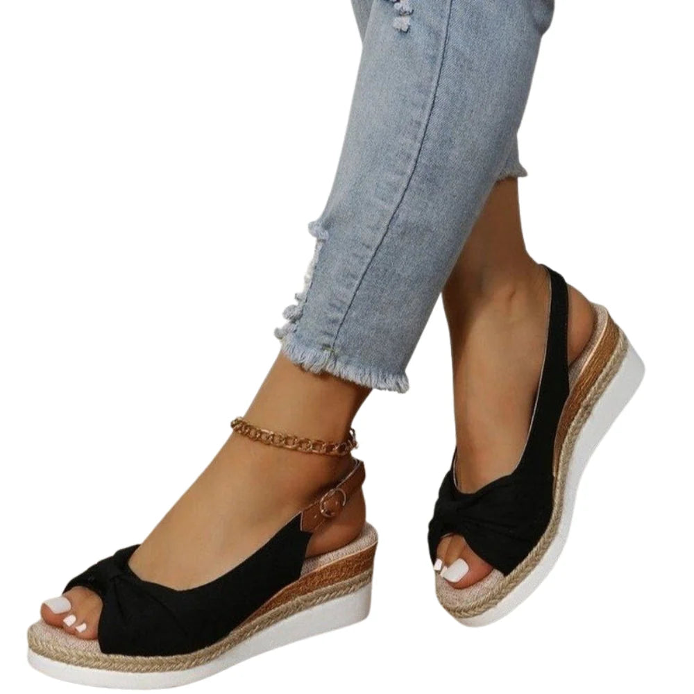 Eleni – Open Toe Sandals with Thick Sole and Adjustable Strap