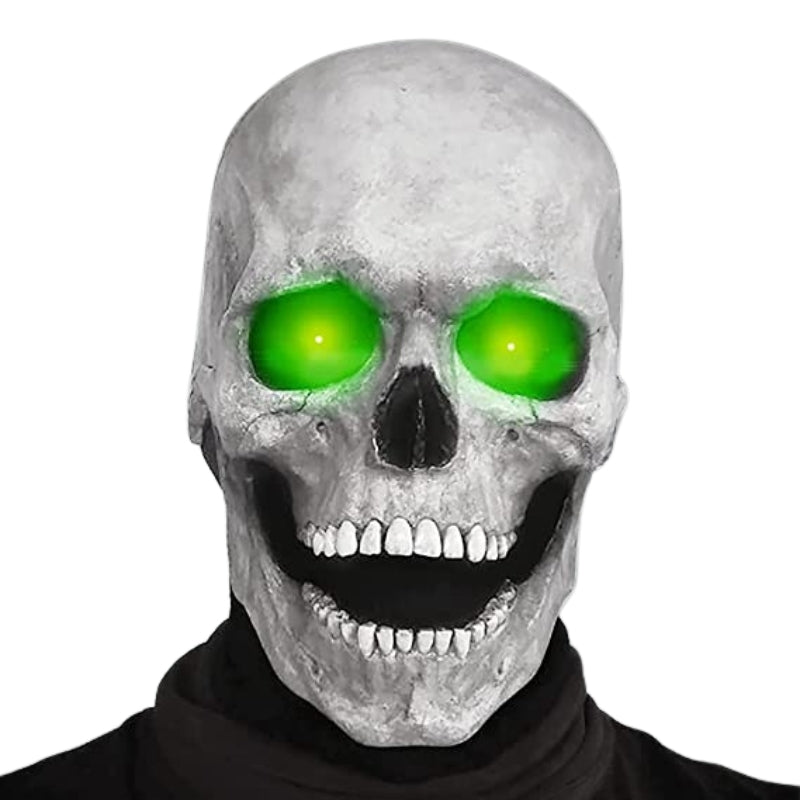 SkullMask – Full Latex Costume Mask with Glowing Eyes for Seasonal Use