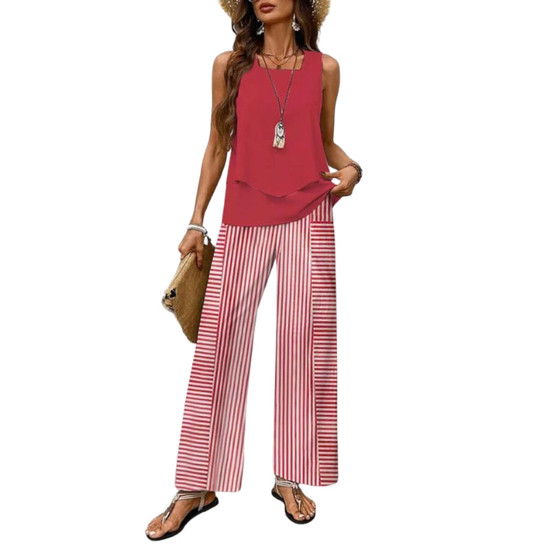 Elodie – Two-Piece Outfit with Square Neckline and All-Over Floral Print