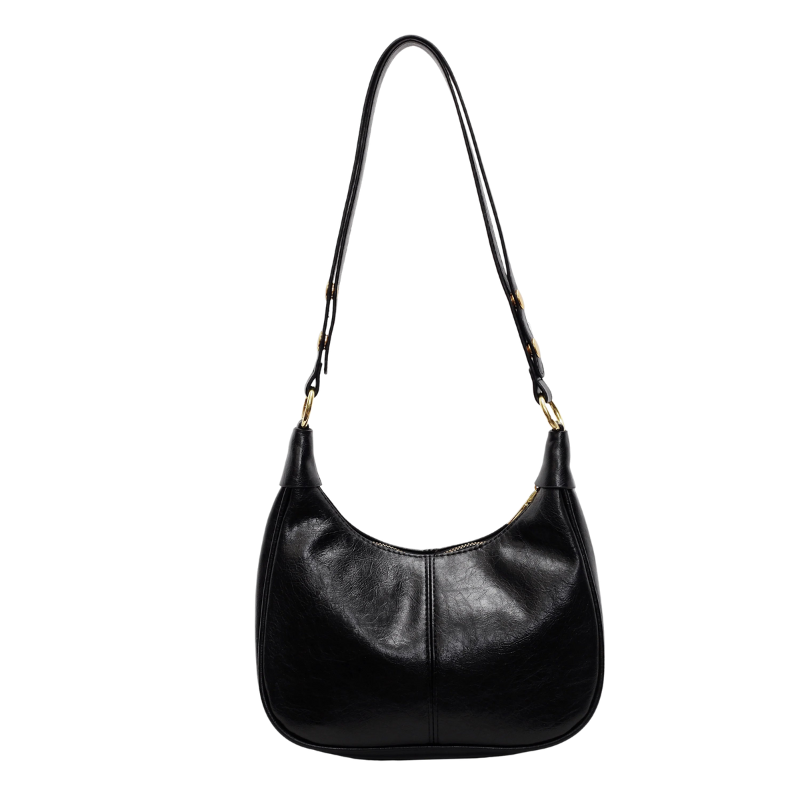 Elowen - Leather Handbag with Zipper Closure and Adjustable Shoulder Strap