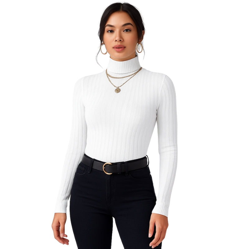 Emily – Long Sleeve Turtleneck Sweater with Slim Fit