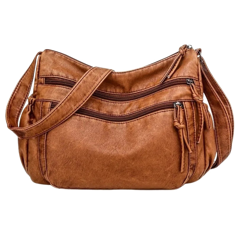 Coralie - Polyester Shoulder Bag with Multiple Compartments and Adjustable Strap