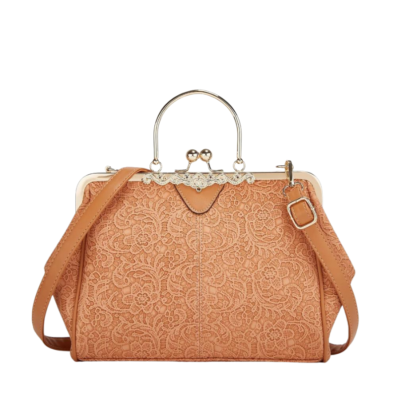 Yvaine – Handbag with Clip Handle, Kiss Lock Closure, and Adjustable Strap