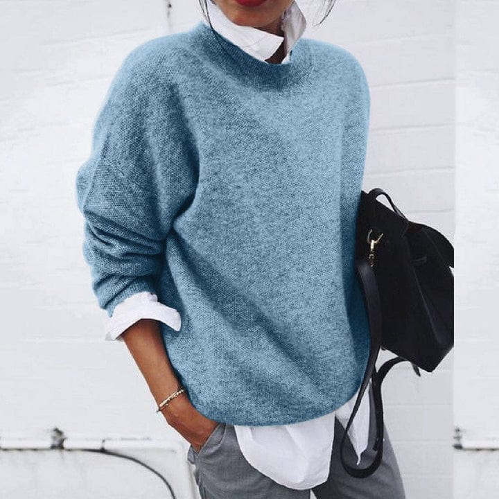 Ella – Round Neck Knitted Sweater With Long Sleeves
