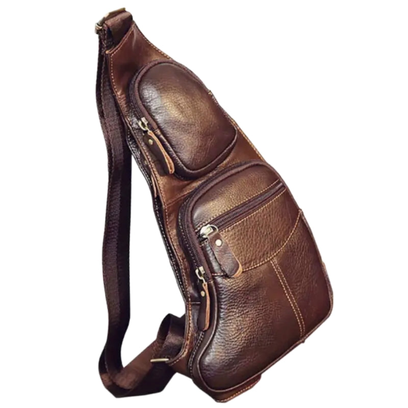 Nerian – Leather Shoulder Bag with Zipper Closure and Adjustable Strap