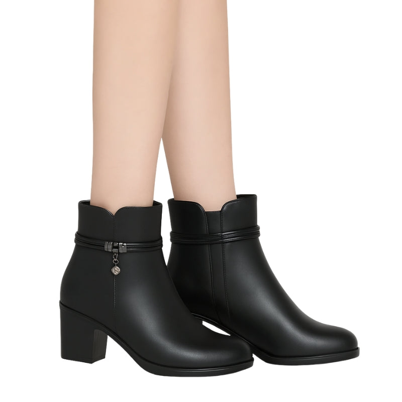 Sabine – Pointed Toe Ankle Boots with Side Zip