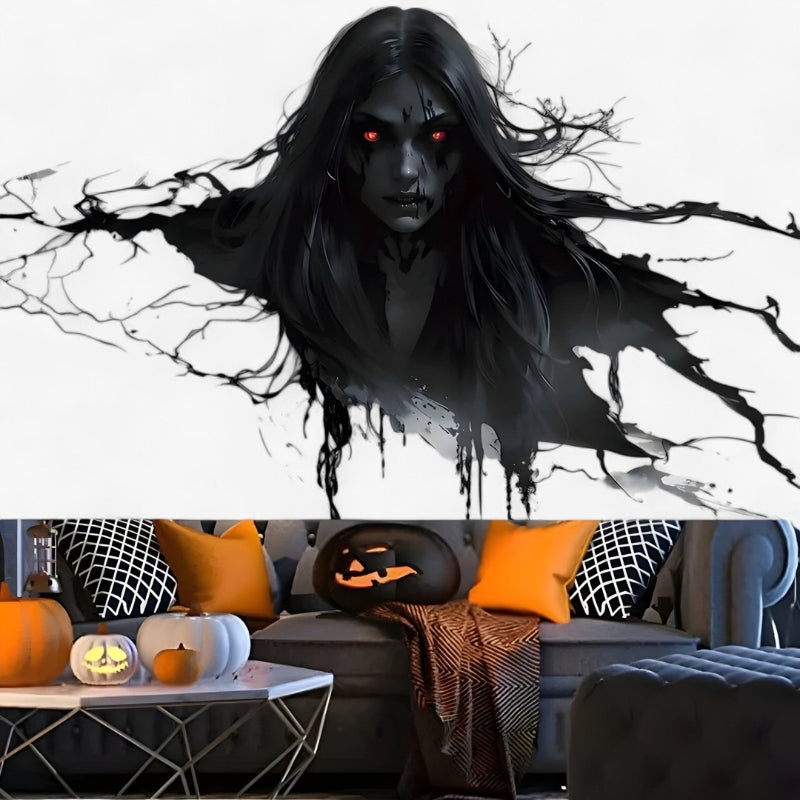 NightFright – 3D demon wall decoration with black hair and red eyes