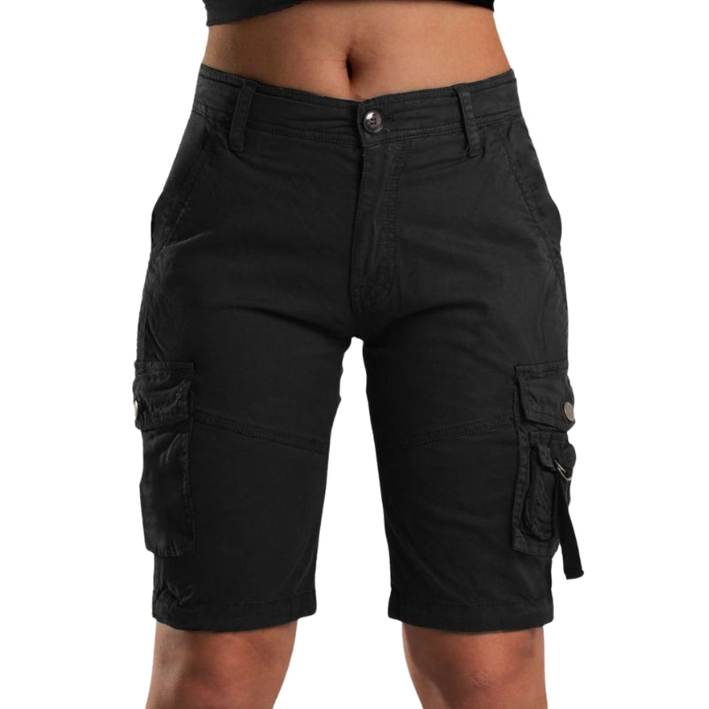 Elena – Flex Cargo Shorts with Adjustable Waist and Storage Pockets