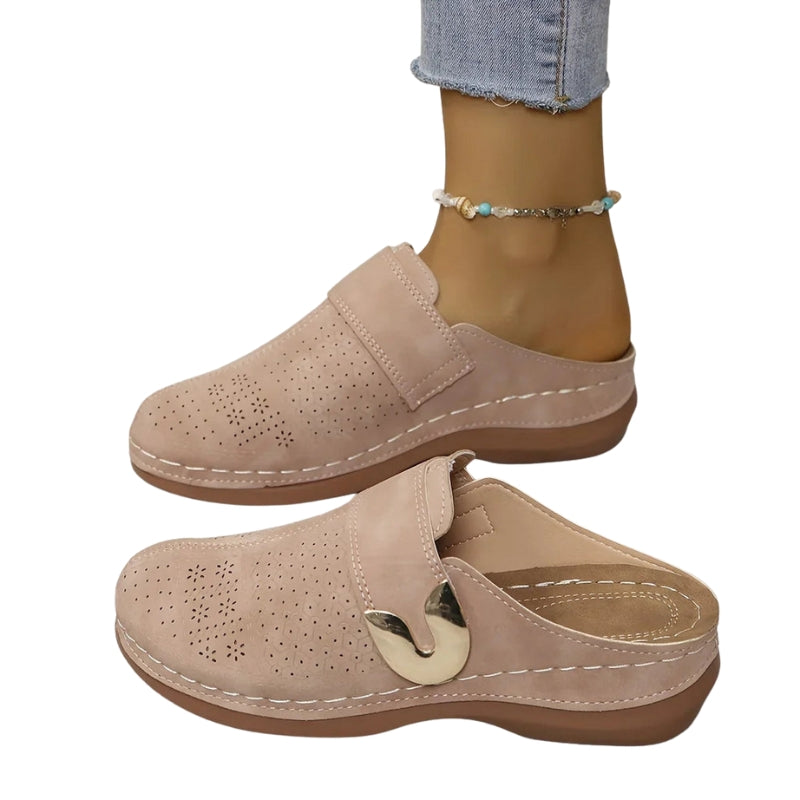 Vera – Backless Slip On Clogs with Round Toe and Breathable Upper