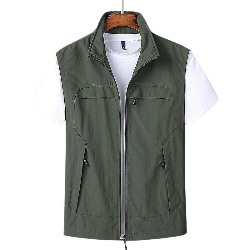 Jackson – Lightweight Utility Vest with Zip Pockets and Stand Collar