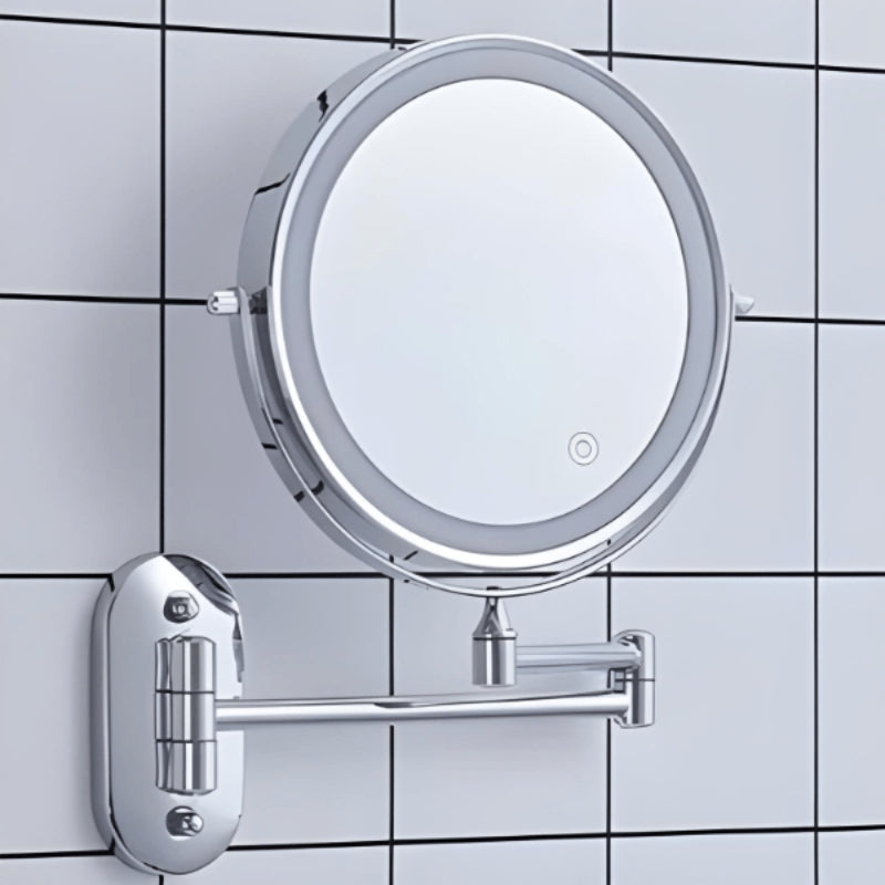 MirrorLux – Wall-Mounted LED Makeup Mirror with Adjustable Lighting and USB Charging