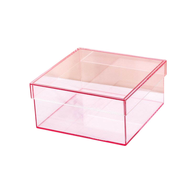 ClearNest – Acrylic Storage Box with Colorful Lid and Stackable Design