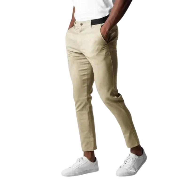 Liam – Slim Fit Trousers with Elastic Waistband and Practical Pockets