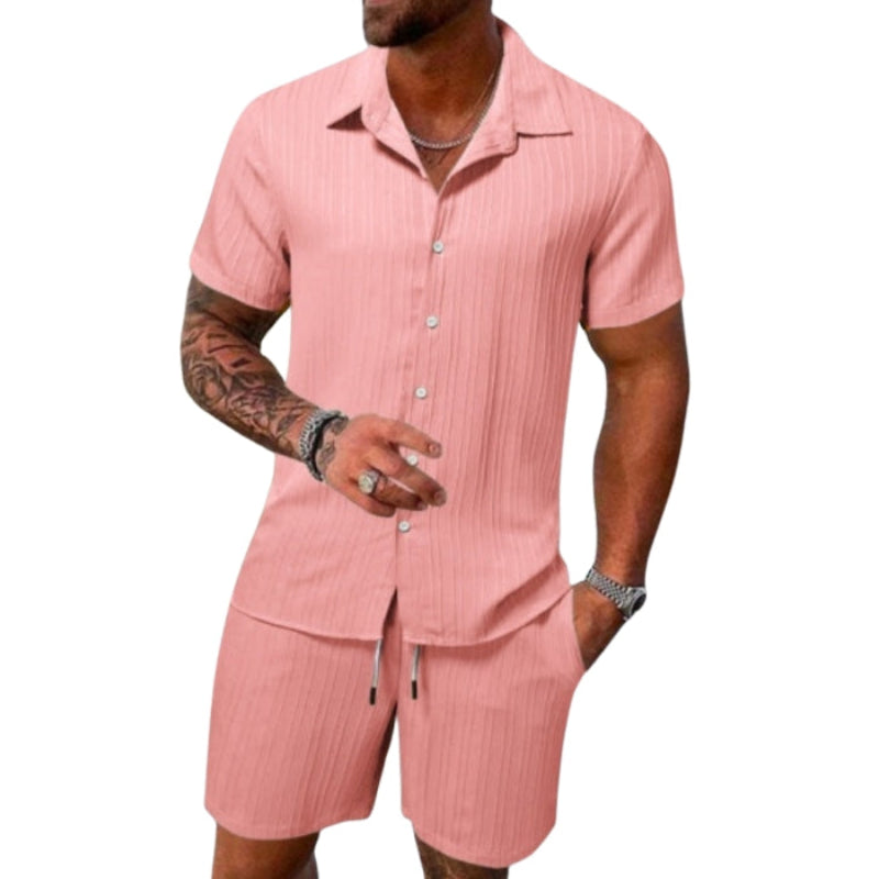Adrian – Coordinated Two-Piece Set with Short Sleeve Shirt and Relaxed Shorts