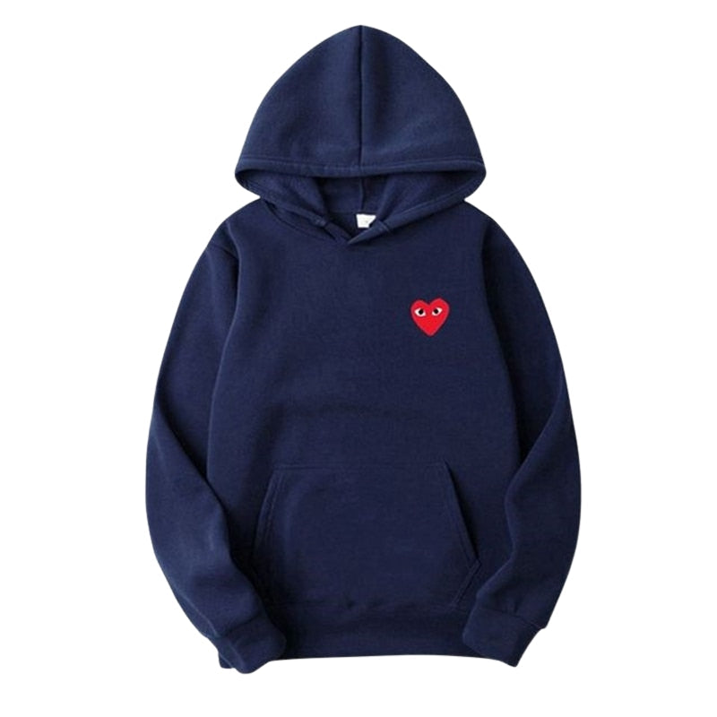 Noah – Long Sleeve Hoodie with Embroidered Heart Accent