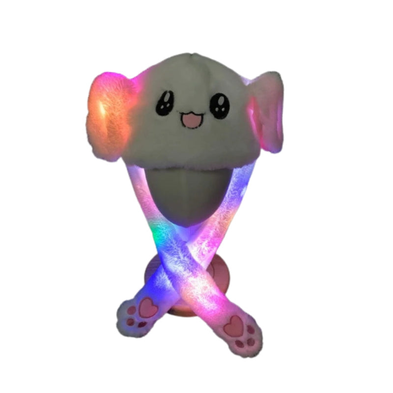 EarEase – Plush Bunny Hat with Movable Ears and LED Lighting