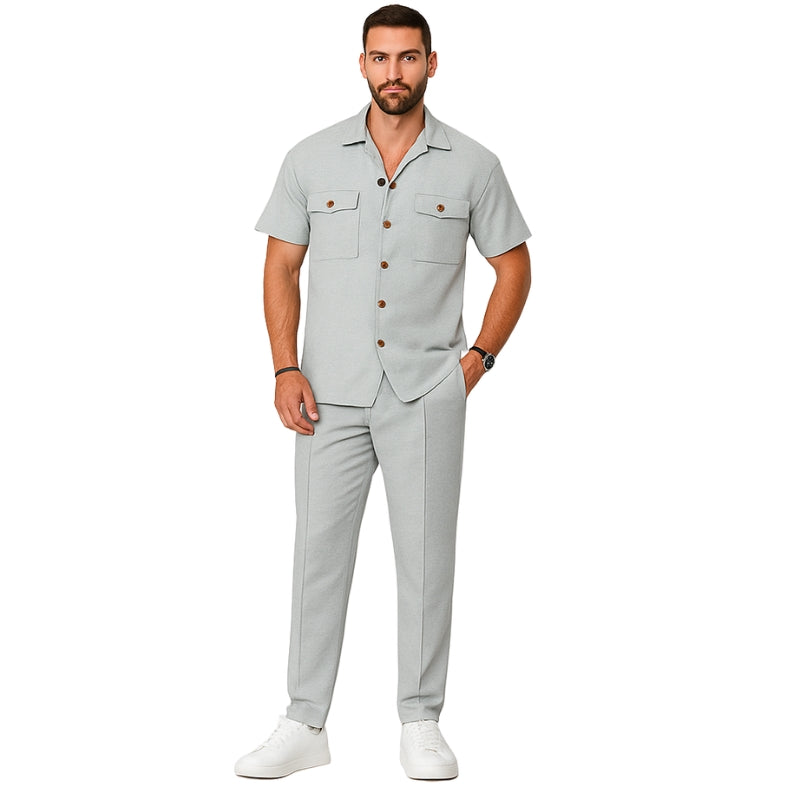 Mason – Two Piece Set with Button-Down Shirt and Matching Pants