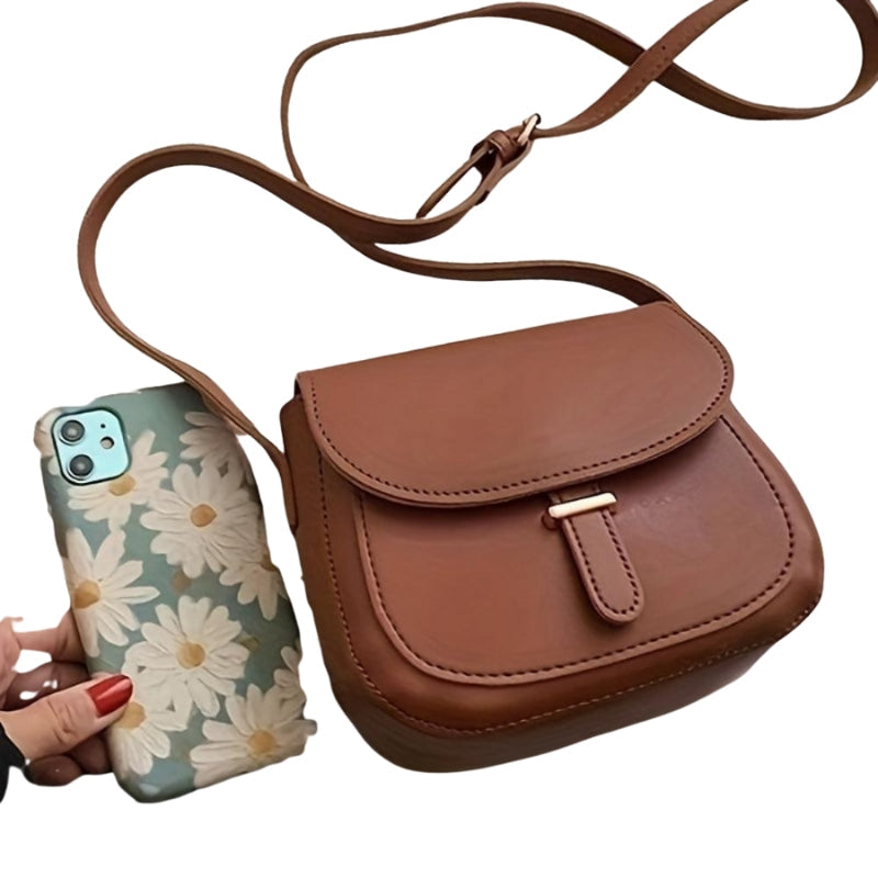 Amariel – Synthetic Leather Shoulder Bag with Flap Closure and Adjustable Strap