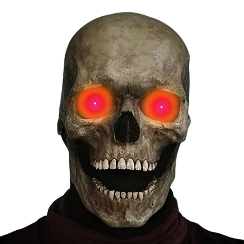 SkullMask – Full Latex Costume Mask with Glowing Eyes for Seasonal Use