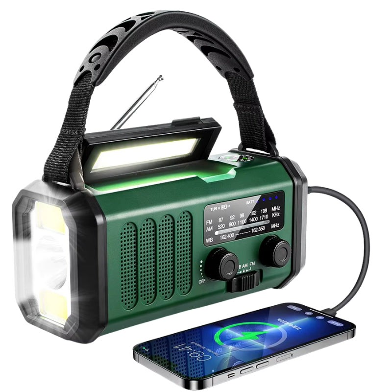 EcoWave – Solar and Hand Crank AM/FM Weather Radio with Flashlight