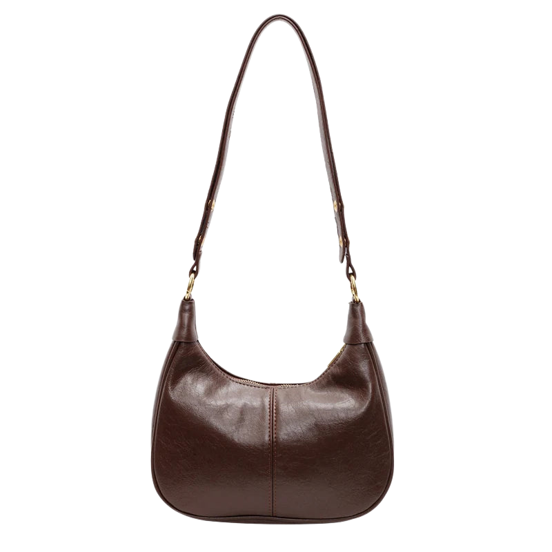 Elowen - Leather Handbag with Zipper Closure and Adjustable Shoulder Strap