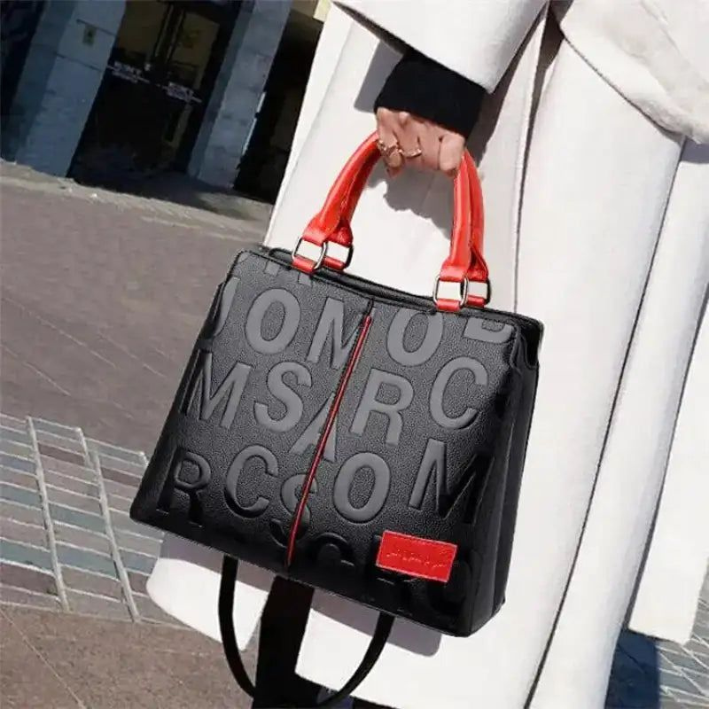 Cassandra - Large Leather Handbag with Top Handle and Adjustable Shoulder Strap