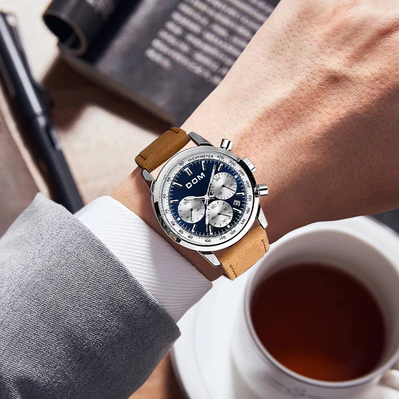 Noven – Contemporary Chronograph Watch with Textured Bezel and Multi-Dials