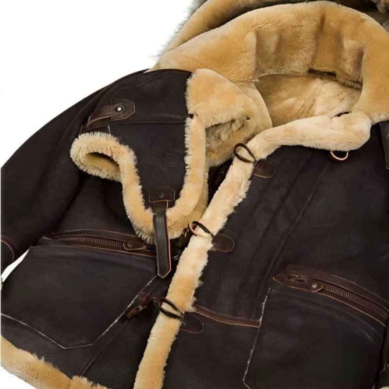 Javero – Sheepskin Jacket With Collar and Front Zip