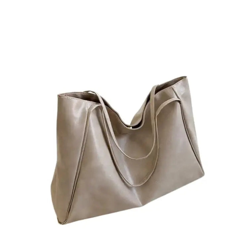 Corvina – Oversized Faux Leather Shoulder Bag with Adjustable Strap and Handles