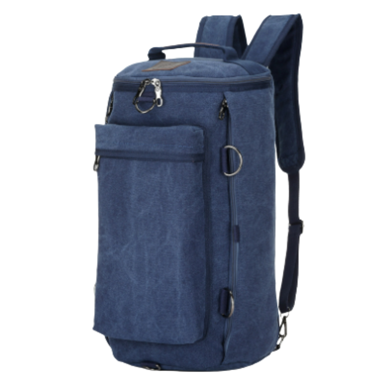 Leontis – Canvas Backpack with Multiple Zippered Pockets and Adjustable Straps
