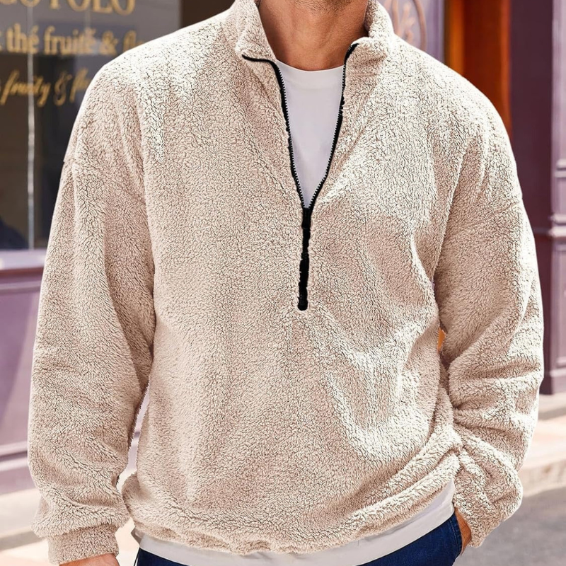 Maximilian – Fleece Sweater With Round Neck and Long Sleeves