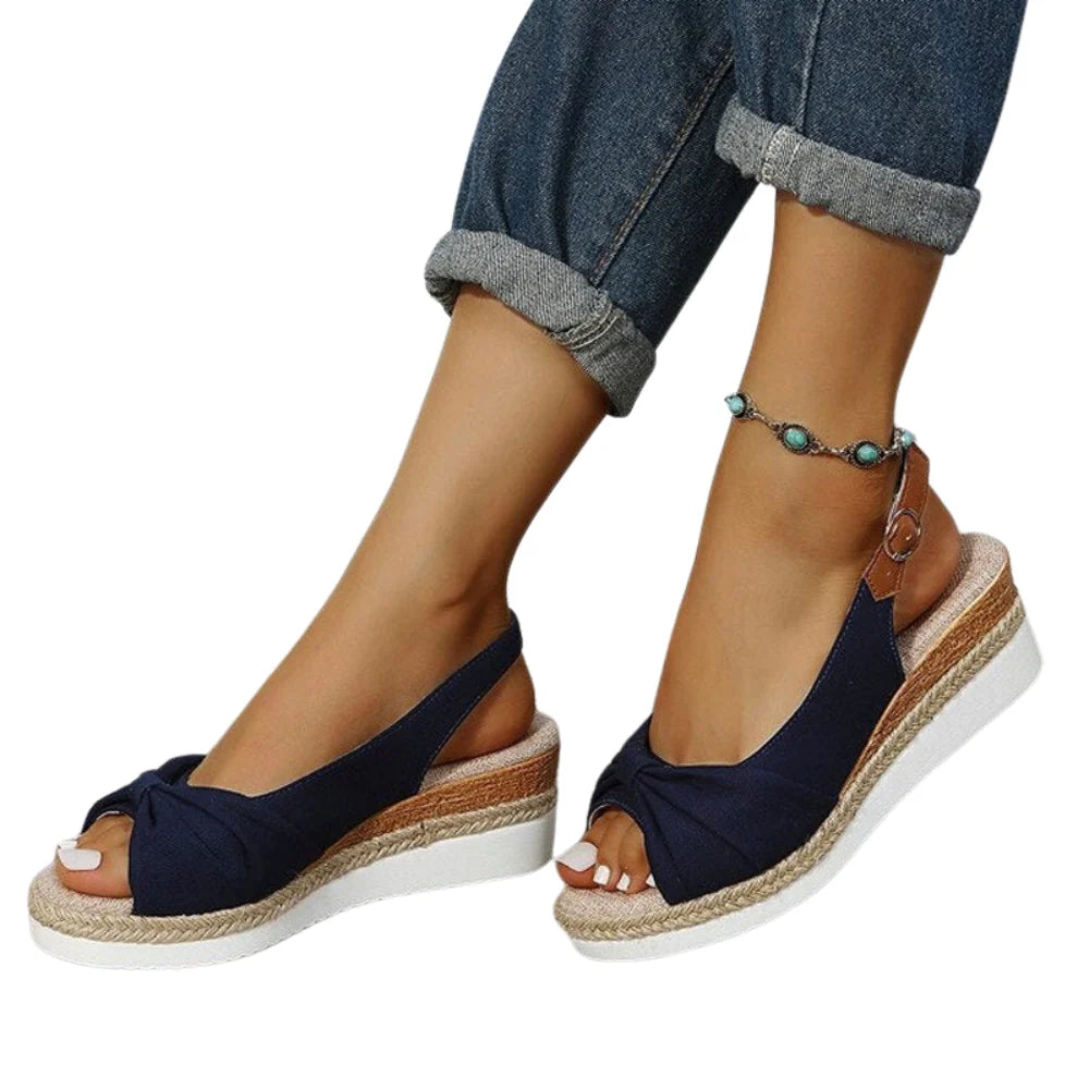 Eleni – Open Toe Sandals with Thick Sole and Adjustable Strap