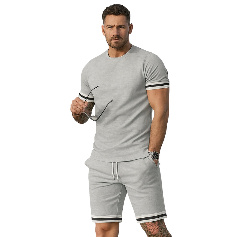 Ryan – Two-Piece Set with Short Sleeve T-Shirt and Drawstring Shorts