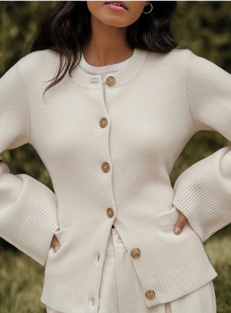 Selvya – Flared Sleeve Cardigan With Open Front