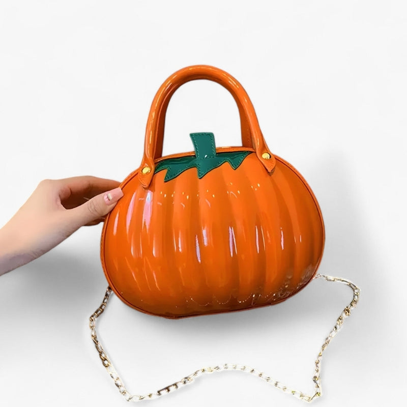 Zerina – Pumpkin-Shaped Handbag with Zipper and Adjustable Strap