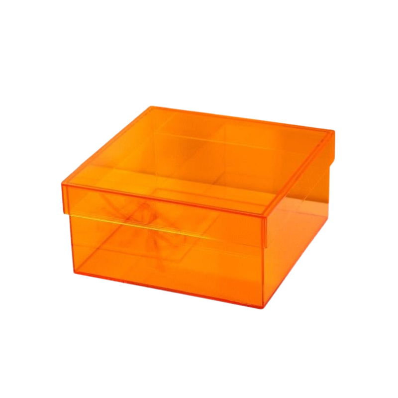 ClearNest – Acrylic Storage Box with Colorful Lid and Stackable Design