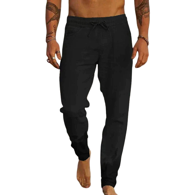 Michael – Loose Trousers with Elastic Waistband and Drawstring and Pockets