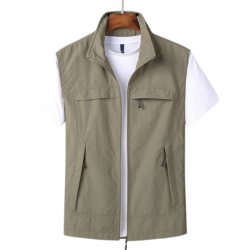 Jackson – Lightweight Utility Vest with Zip Pockets and Stand Collar
