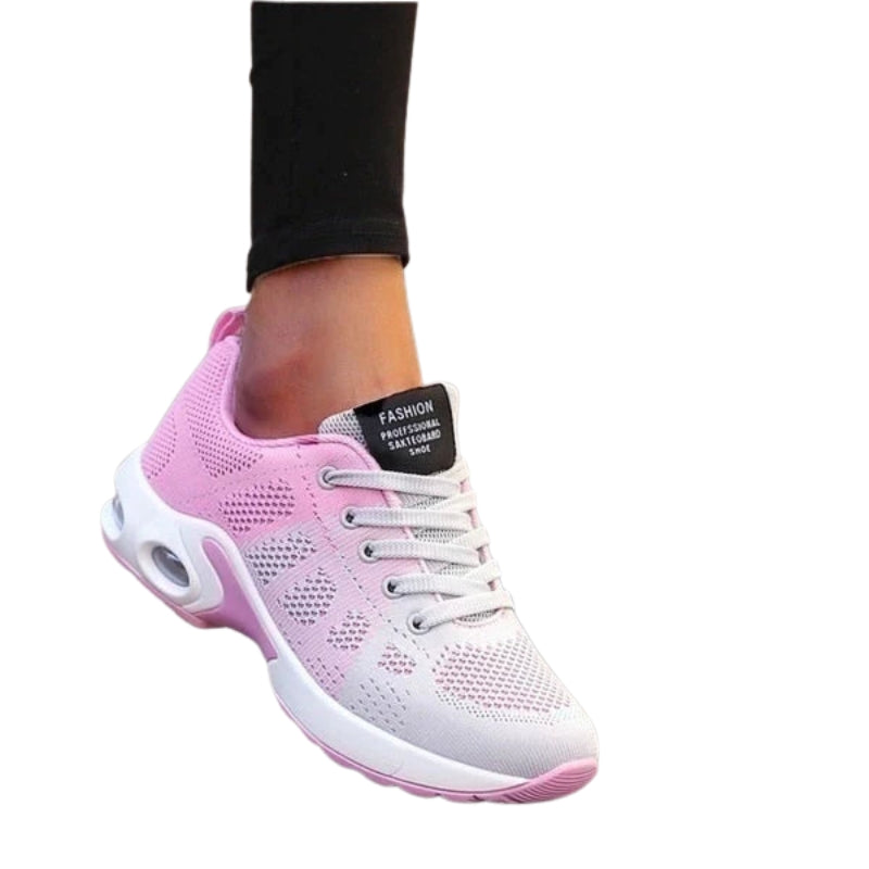 Lena – Breathable Lace-Up Sneakers with Mesh Upper and Cushioned Sole