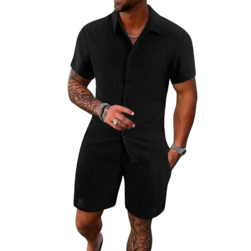 Adrian – Coordinated Two-Piece Set with Short Sleeve Shirt and Relaxed Shorts