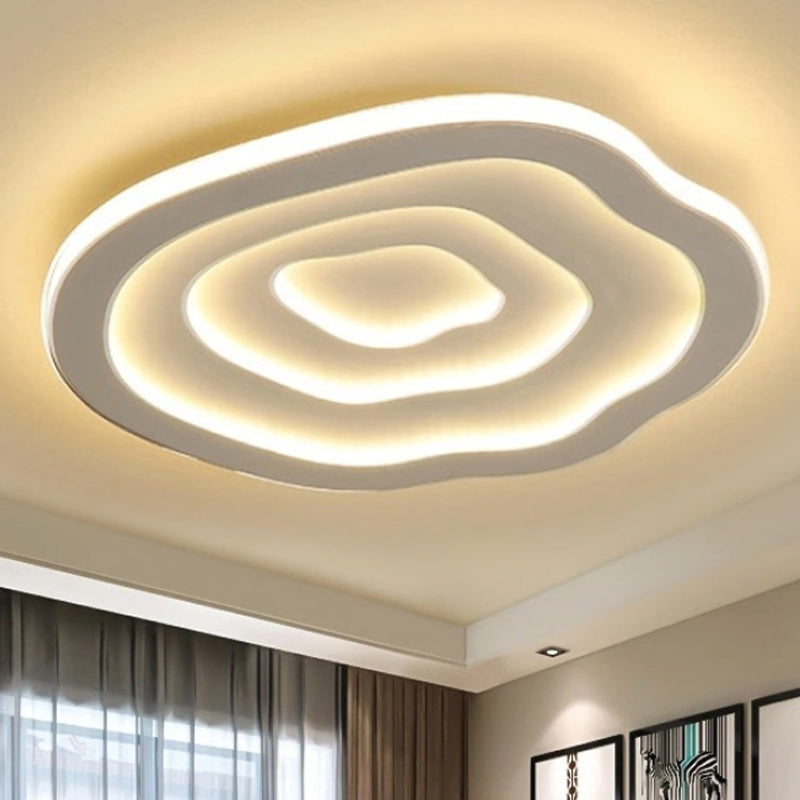 AquaLume – Modern Ceiling Lamp With Wave Pattern and Integrated LED