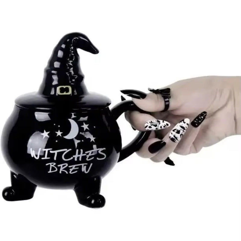 SpookySips – Ceramic Mug with Cauldron Shape and Handles