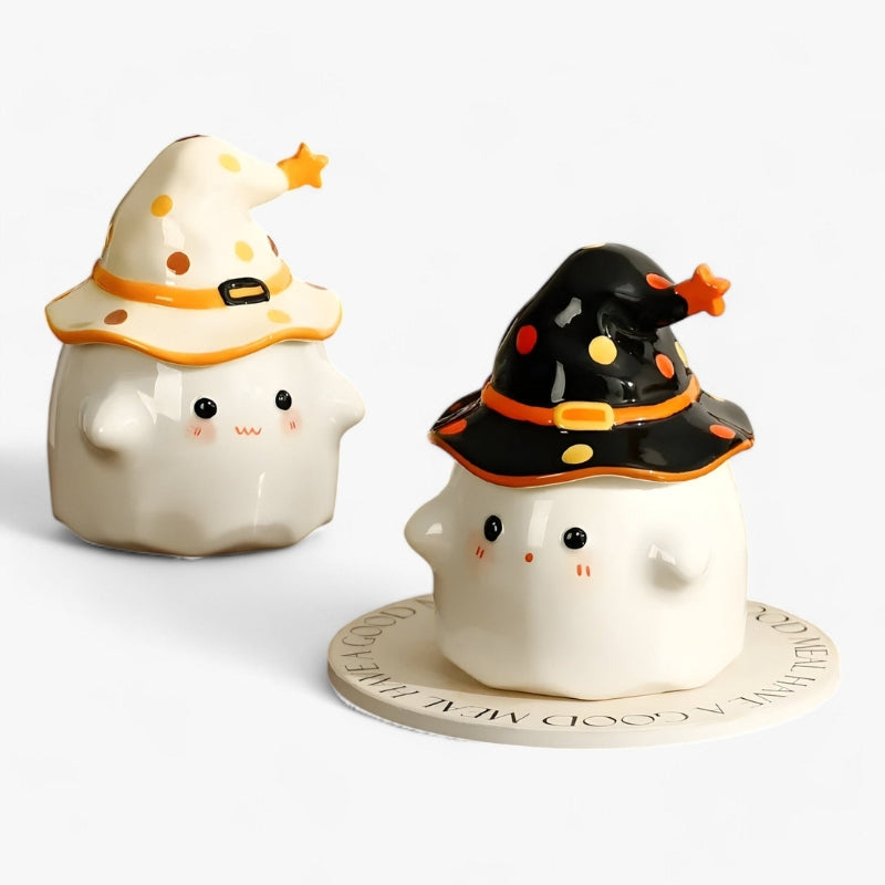 GhostBrew - Ceramic Coffee Mug With Lid And Halloween Design