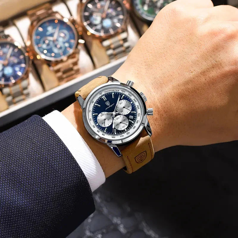Noven – Contemporary Chronograph Watch with Textured Bezel and Multi-Dials